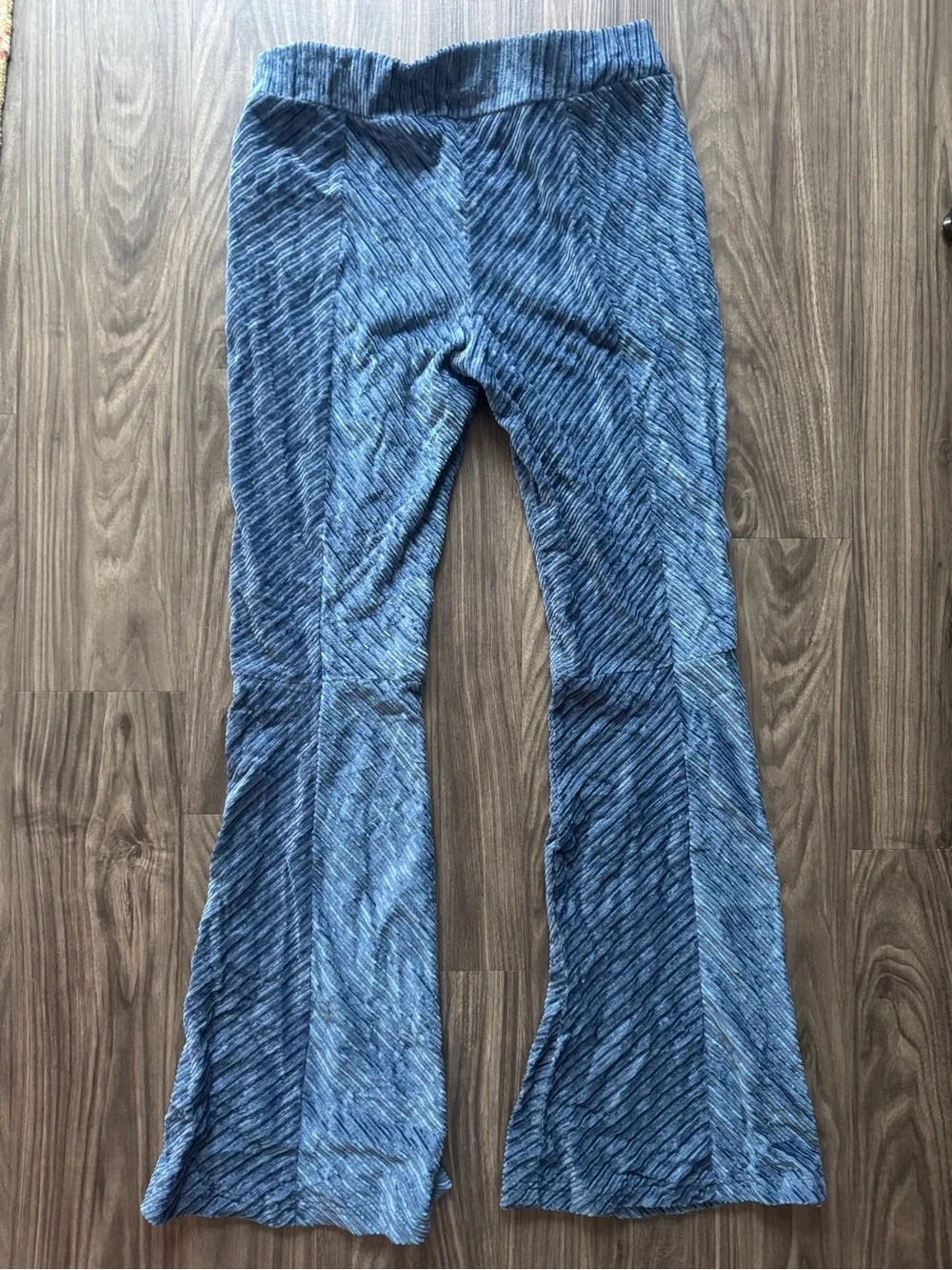 NWT Free People Slim Pull-On Blue Velvet Flare Pants